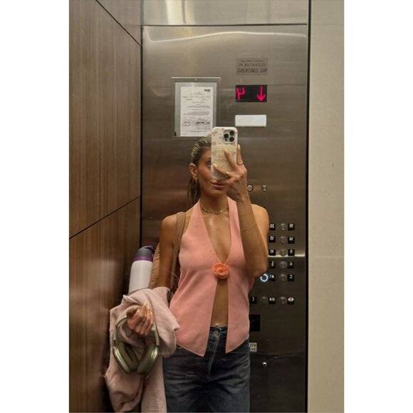 MORE TO COME Dixie Halter Top in Light Pink New Womens Sleeveless Knit - Picture 10 of 12